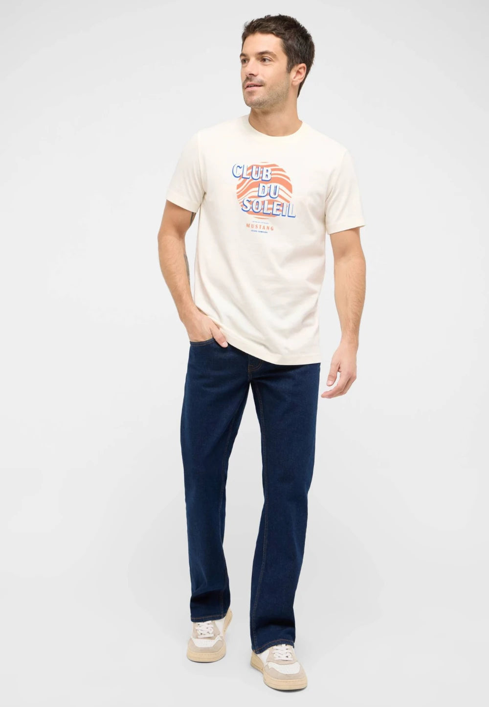 Męski T-Shirt Mustang Style Austin Whisper White 1016278 2013