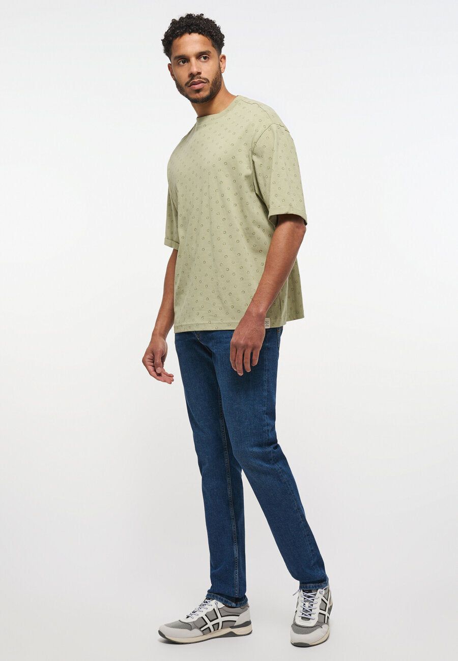 Męski T-shirt MUSTANG Aidan C AOP Indigo Dots 6205 1013555 12417