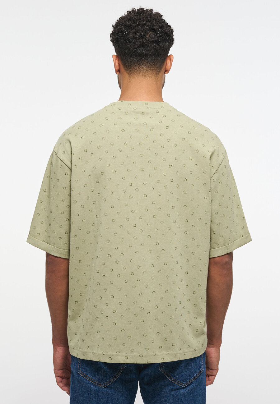 Męski T-shirt MUSTANG Aidan C AOP Indigo Dots 6205 1013555 12417