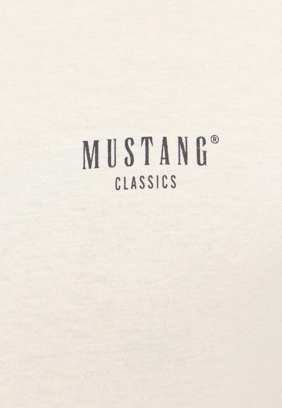 Męski T-Shirt Mustang Austin Koszulka Nadruk Logo Light Gray 1015828 3003
