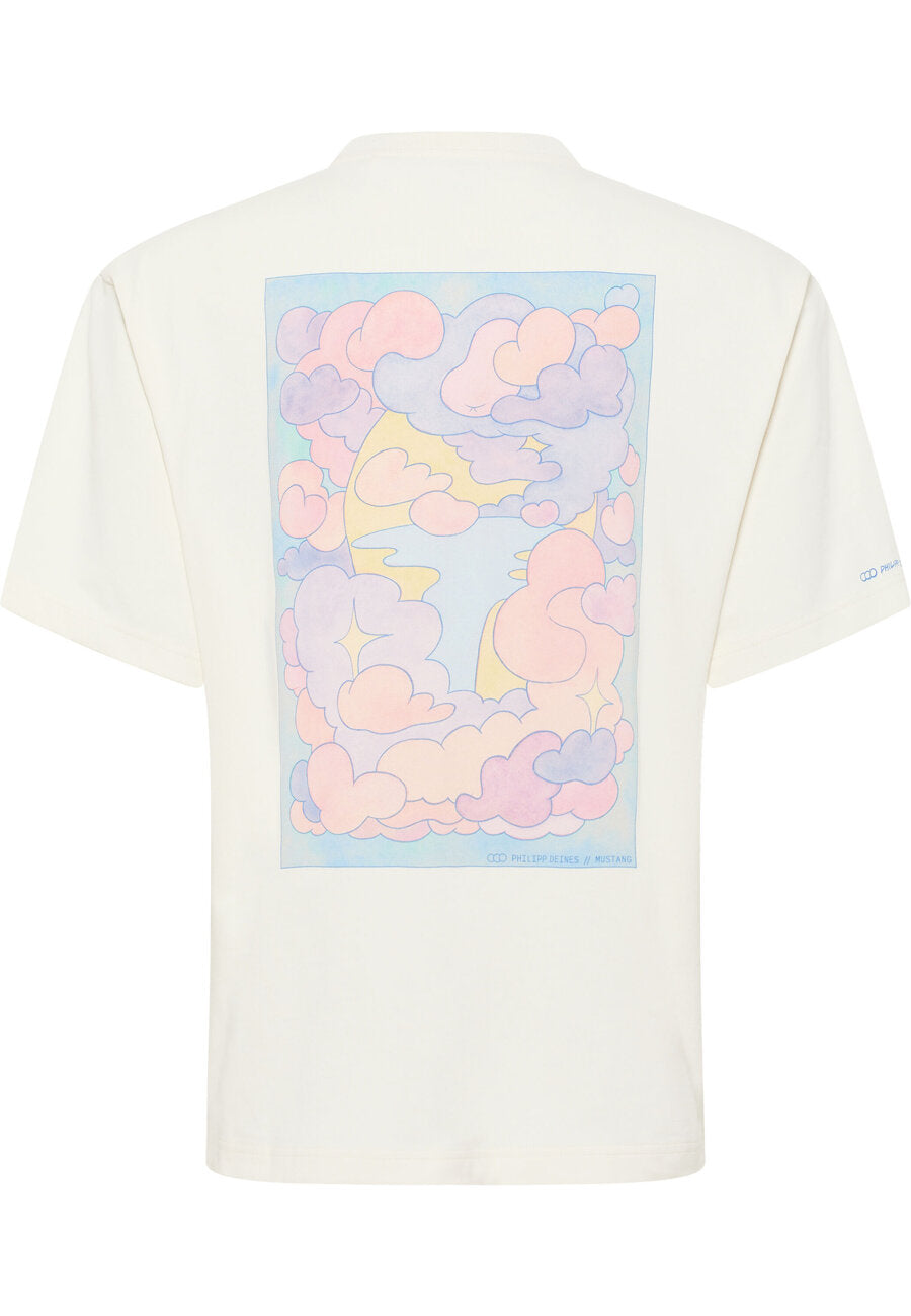 Męski T-shirt Mustang Unisex T-Shirt Collab Whisper White 1014956 2013
