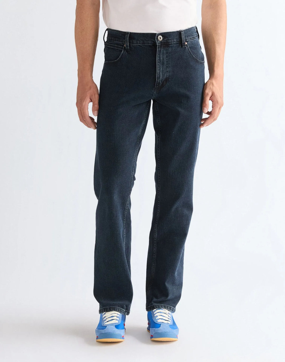 Męskie Jeansy Proste Wrangler Straight Blue Black 112126009