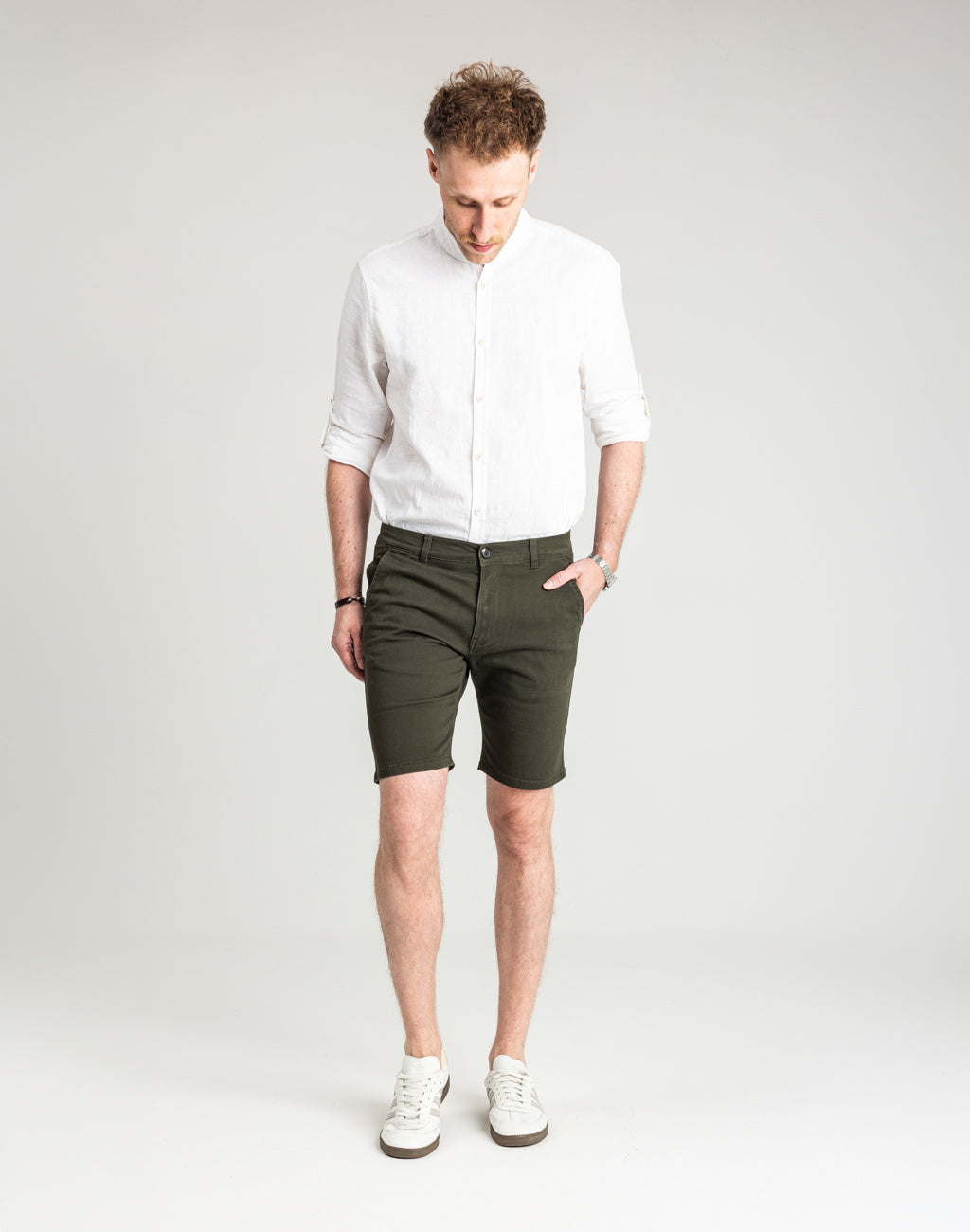 Męskie Spodenki Marcus Gerry Chino Shorts Olive Green 19-200266-5052