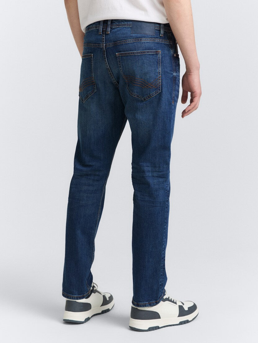 Męskie Spodnie Jeansowe Josh Regular Slim Mid Stone Wash Denim 1047978 10281