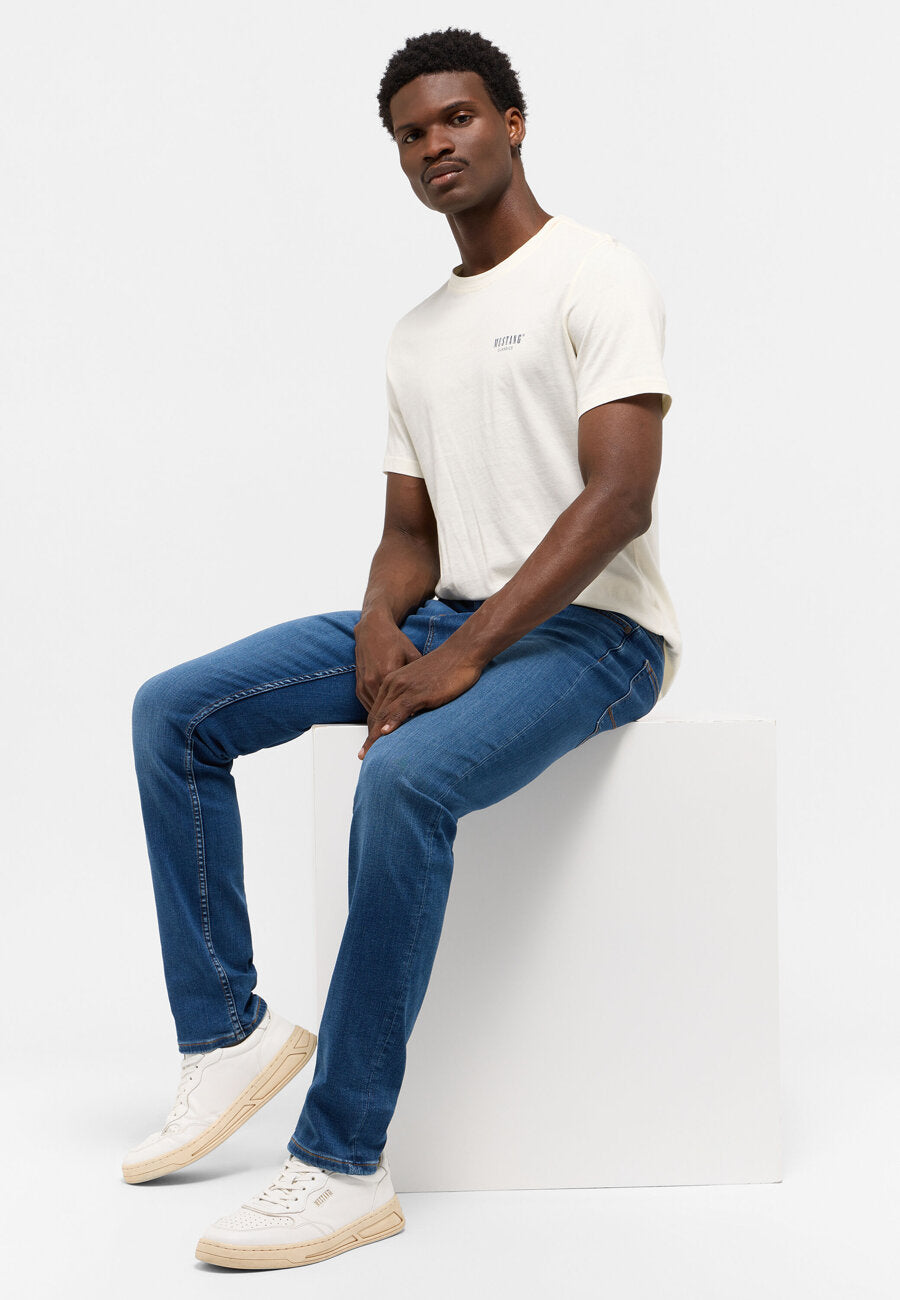 Męskie Spodnie Jeansowe MUSTANG Boston Denim Blue 1015289 5000 682