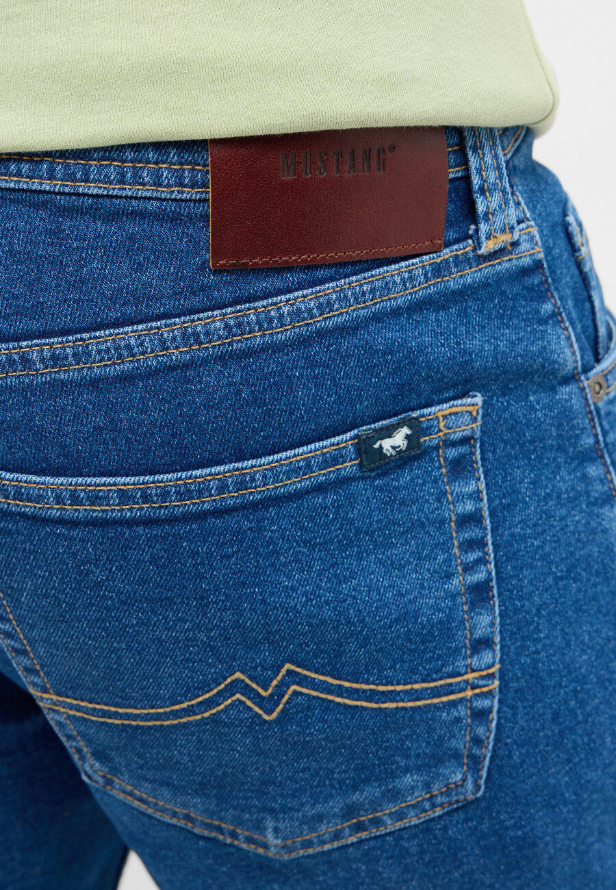 Męskie Spodnie Jeansowe MUSTANG Denver Straight Denim Blue 1014878 5000 700