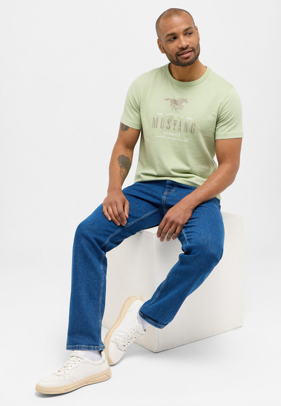 Męskie Spodnie Jeansowe MUSTANG Denver Straight Denim Blue 1014878 5000 700
