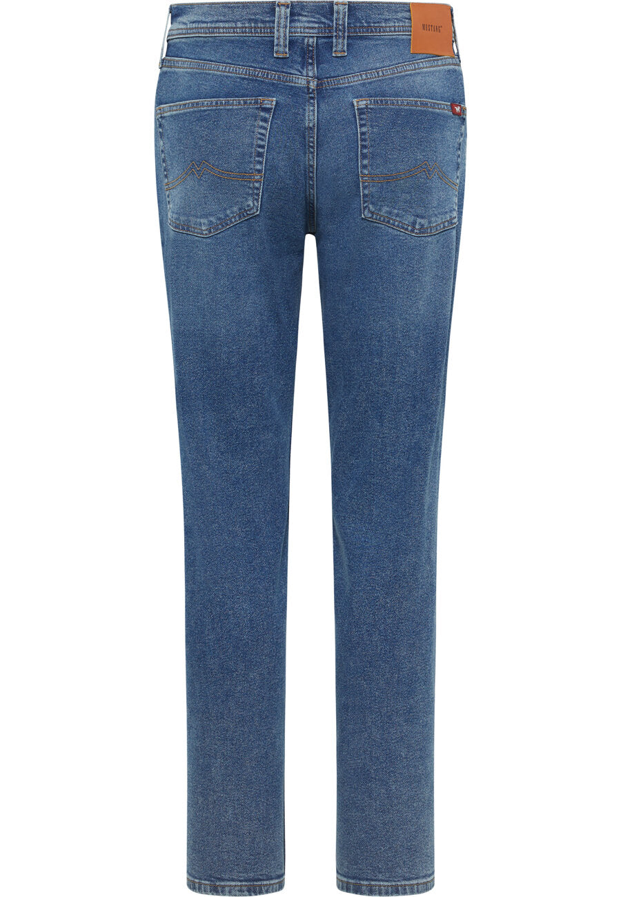 Męskie Spodnie Jeansowe MUSTANG Denver Straight Denim Blue 1014878 5000 784