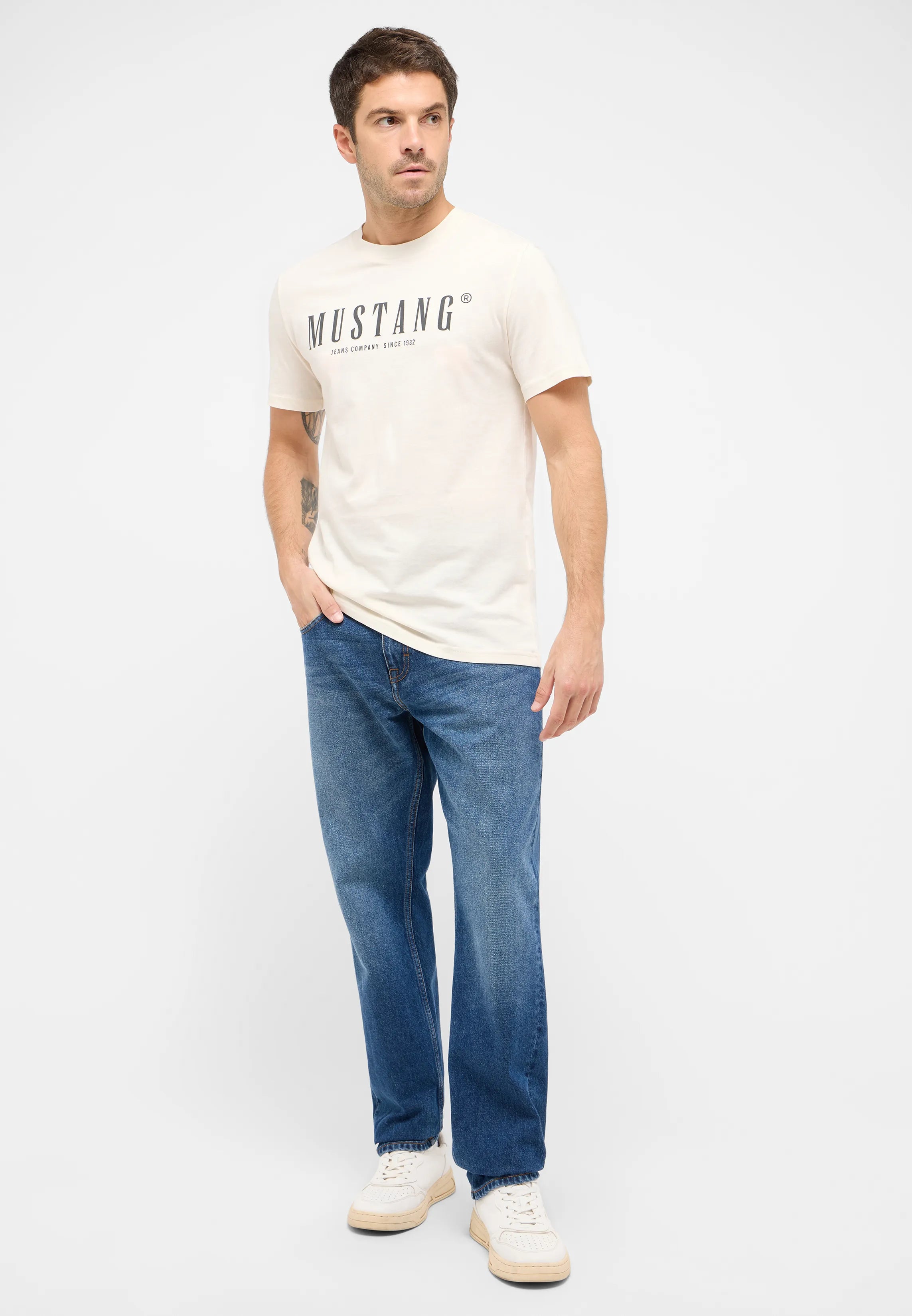 Męskie Spodnie Jeansowe MUSTANG Denver Straight Denim Blue 1016340 5000 682
