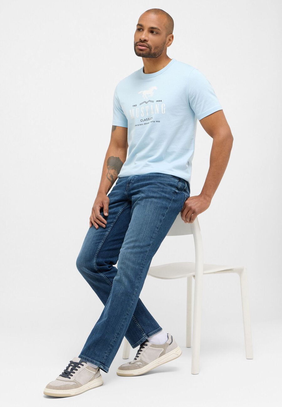 Męskie Spodnie Jeansowe MUSTANG Washington Straight Denim Blue 1015286 5000 883