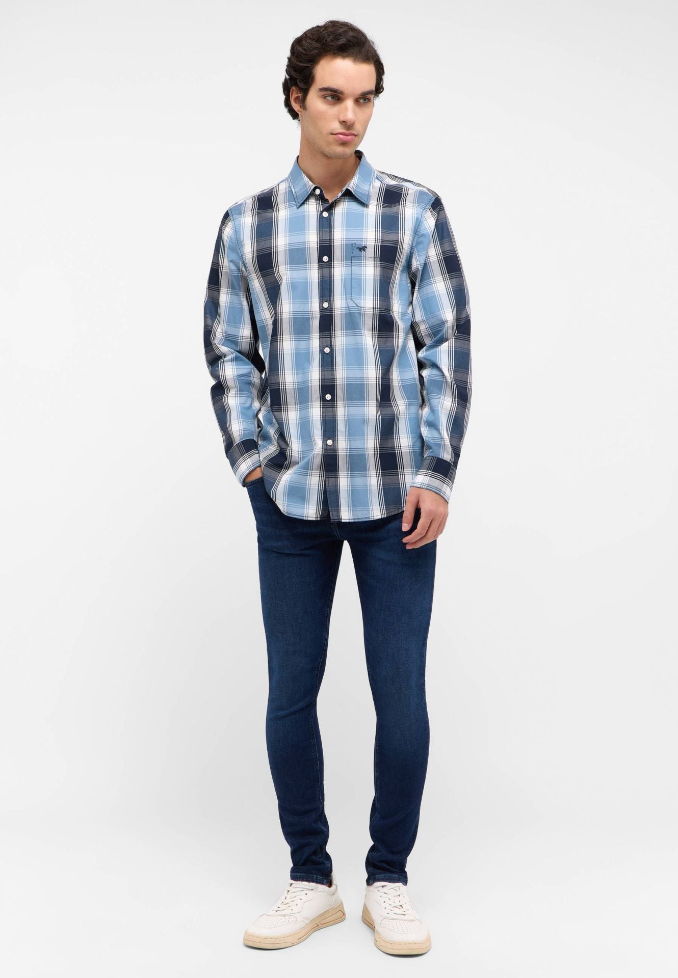 Męskie Spodnie Jeansowe Mustang Style Atlanta Super Skinny Denim Blue 1016305 5000 903