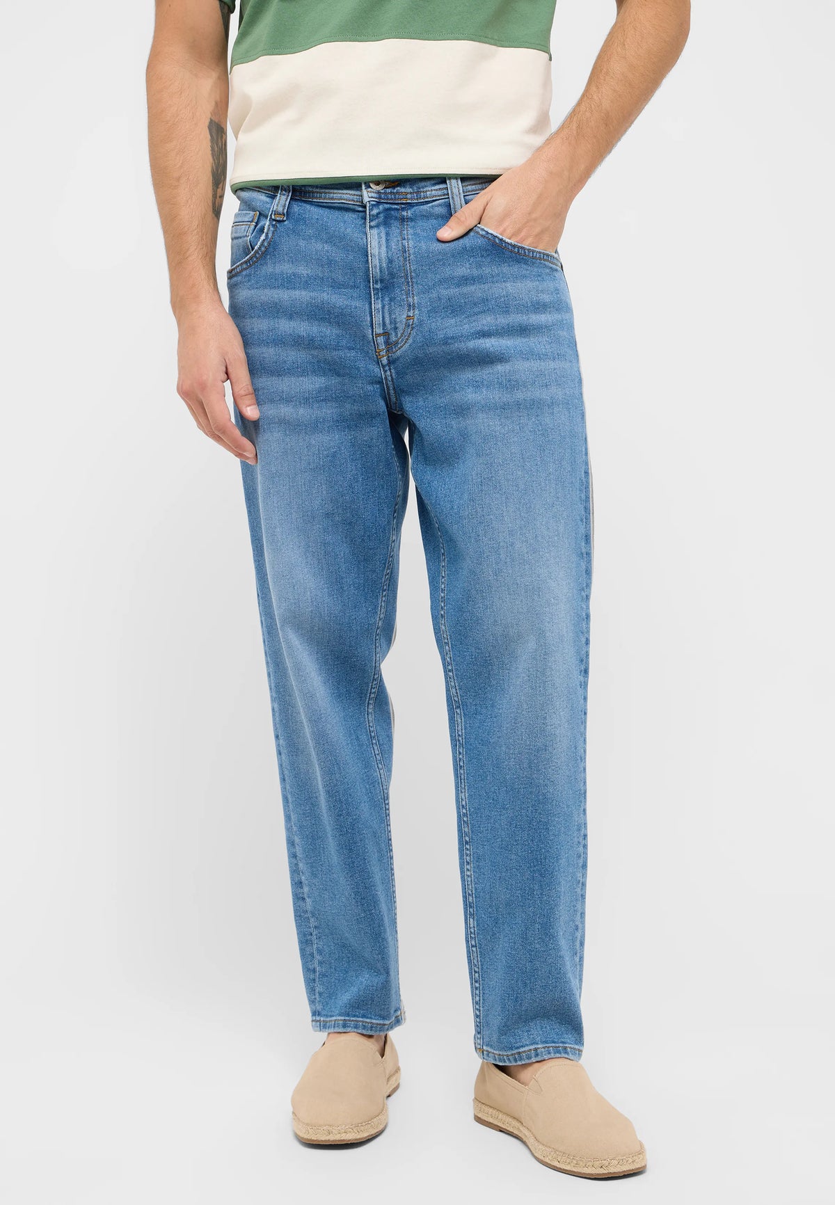 Męskie Spodnie Jeansowe Mustang Style Denver Tapered Denim Blue 1016327 5000 583