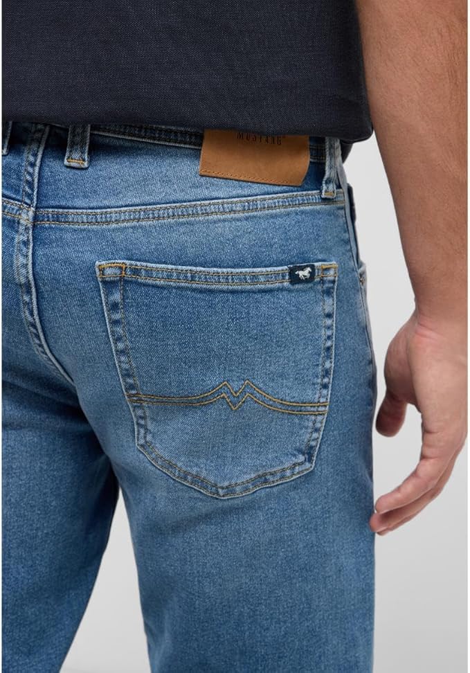 Męskie Spodnie Jeansowe Mustang Style Denver Tapered Denim Blue 1017436 5000 583