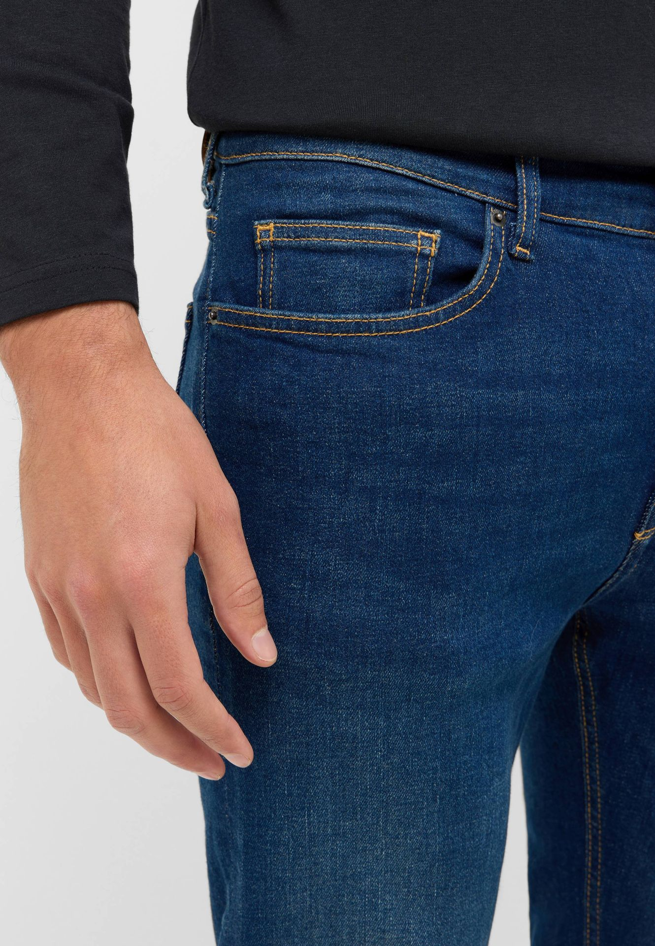 Męskie Spodnie Jeansowe Mustang Style Frisco Skinny Denim Blue 1016793 5000 803