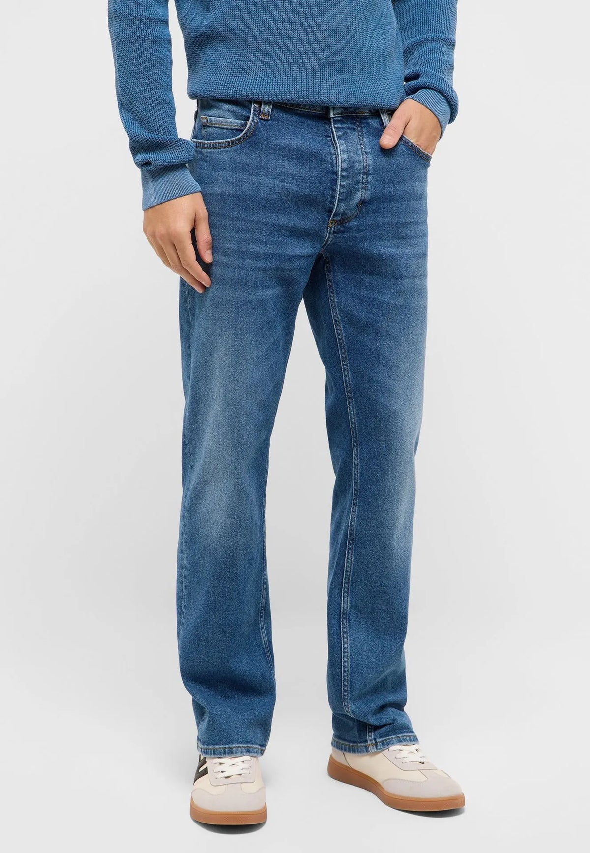 Męskie Spodnie Jeansowe Mustang Style Michigan Straight Denim Blue 1017443 5000 682