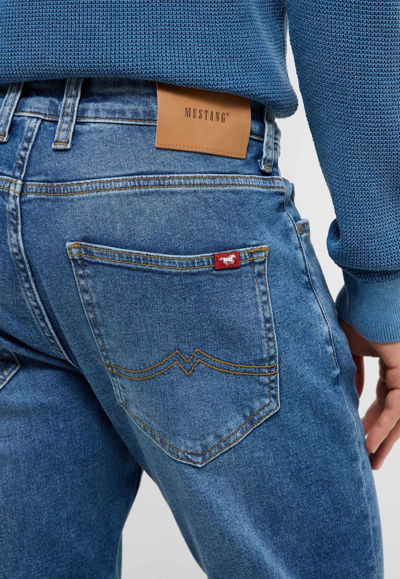 Męskie Spodnie Jeansowe Mustang Style Michigan Straight Denim Blue 1017443 5000 803