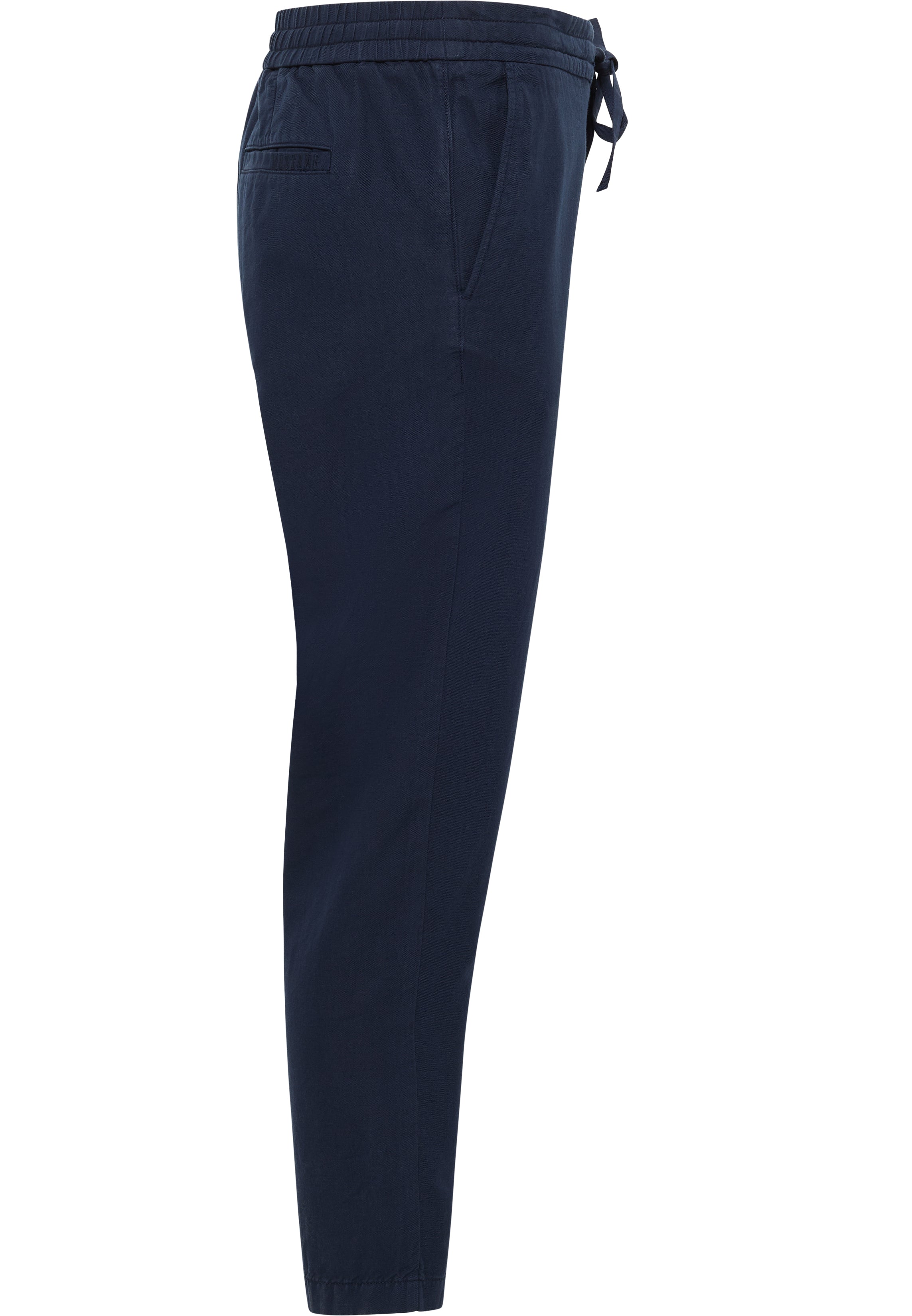 Męskie Spodnie Jeansowe Mustang Style Milano Linen Jogger Navy Blazer 1016436 5324