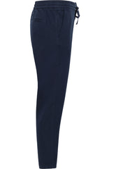 Męskie Spodnie Jeansowe Mustang Style Milano Linen Jogger Navy Blazer 1016436 5324