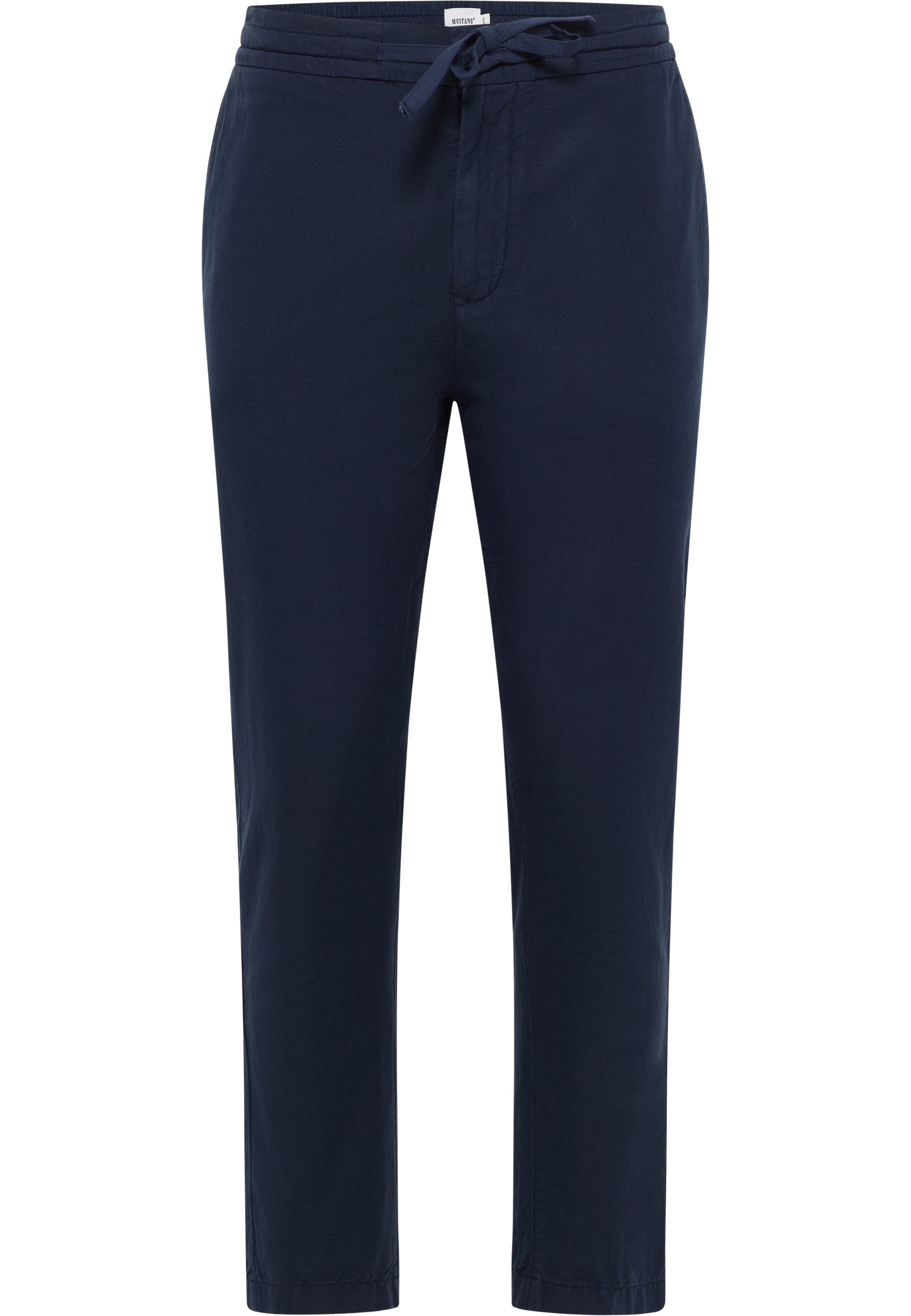 Męskie Spodnie Jeansowe Mustang Style Milano Linen Jogger Navy Blazer 1016436 5324