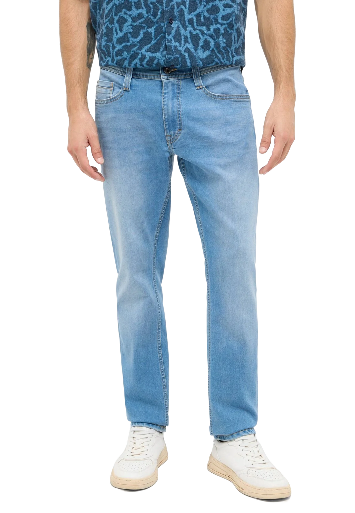Męskie Spodnie Jeansowe Mustang Style Oregon Slim Denim Blue 1016316 5000 303