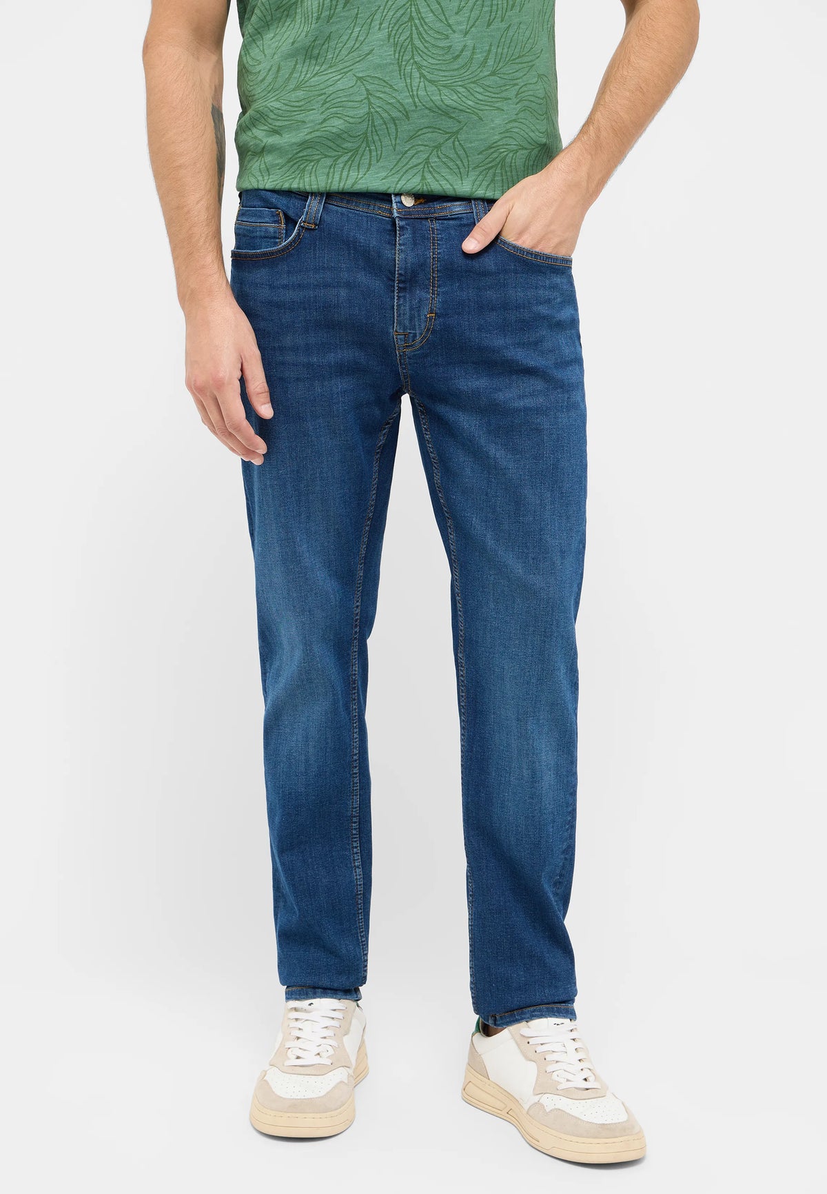 Męskie Spodnie Jeansowe Mustang Style Oregon Slim Denim Blue 1016318 5000 502