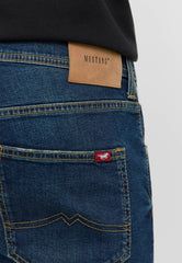 Męskie Spodnie Jeansowe Mustang Style Oregon Slim Denim Blue 1016799 5000 774