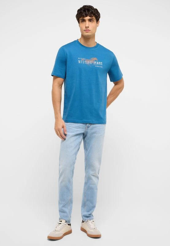 Męskie Spodnie Jeansowe Mustang Style Oregon Slim Denim Blue 1017434 5000 211