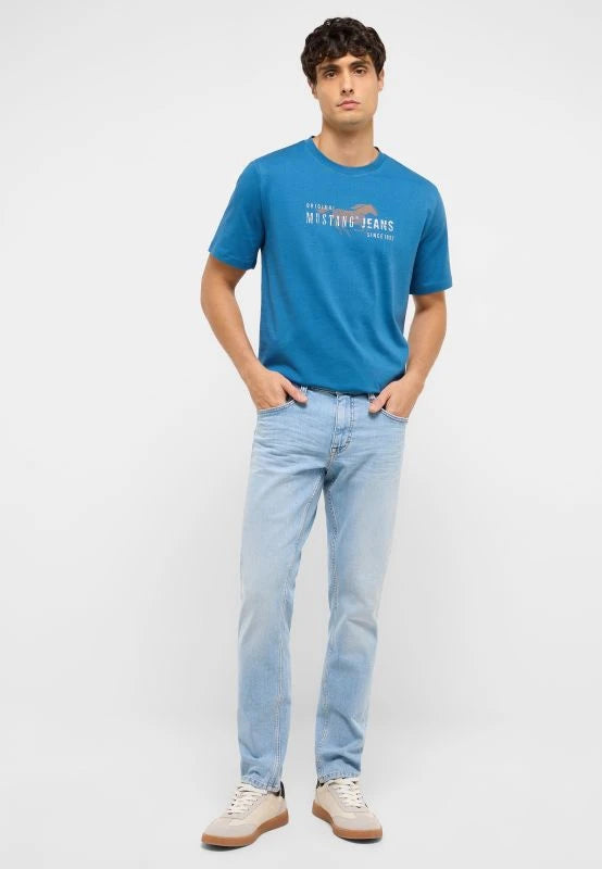 Męskie Spodnie Jeansowe Mustang Style Oregon Slim Denim Blue 1017434 5000 211