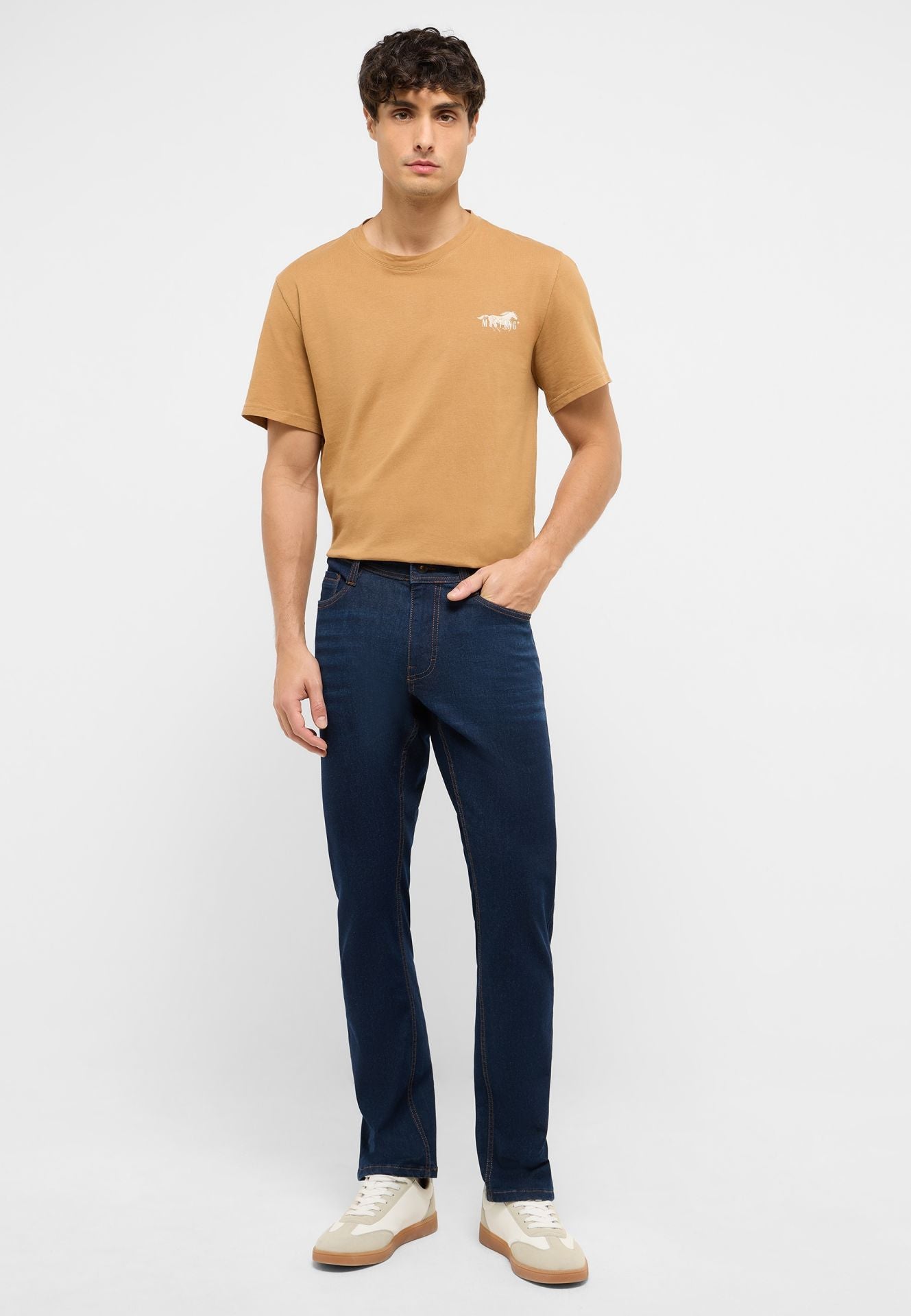 Męskie Spodnie Jeansowe Mustang Style Oregon Slim Denim Blue 1017435 5000 903