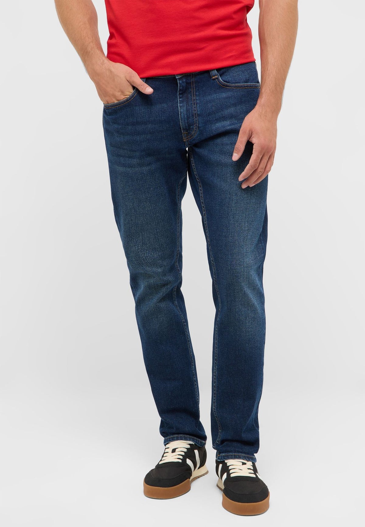 Męskie Spodnie Jeansowe Mustang Style Oregon Slim Denim Blue 1018300 5000 803