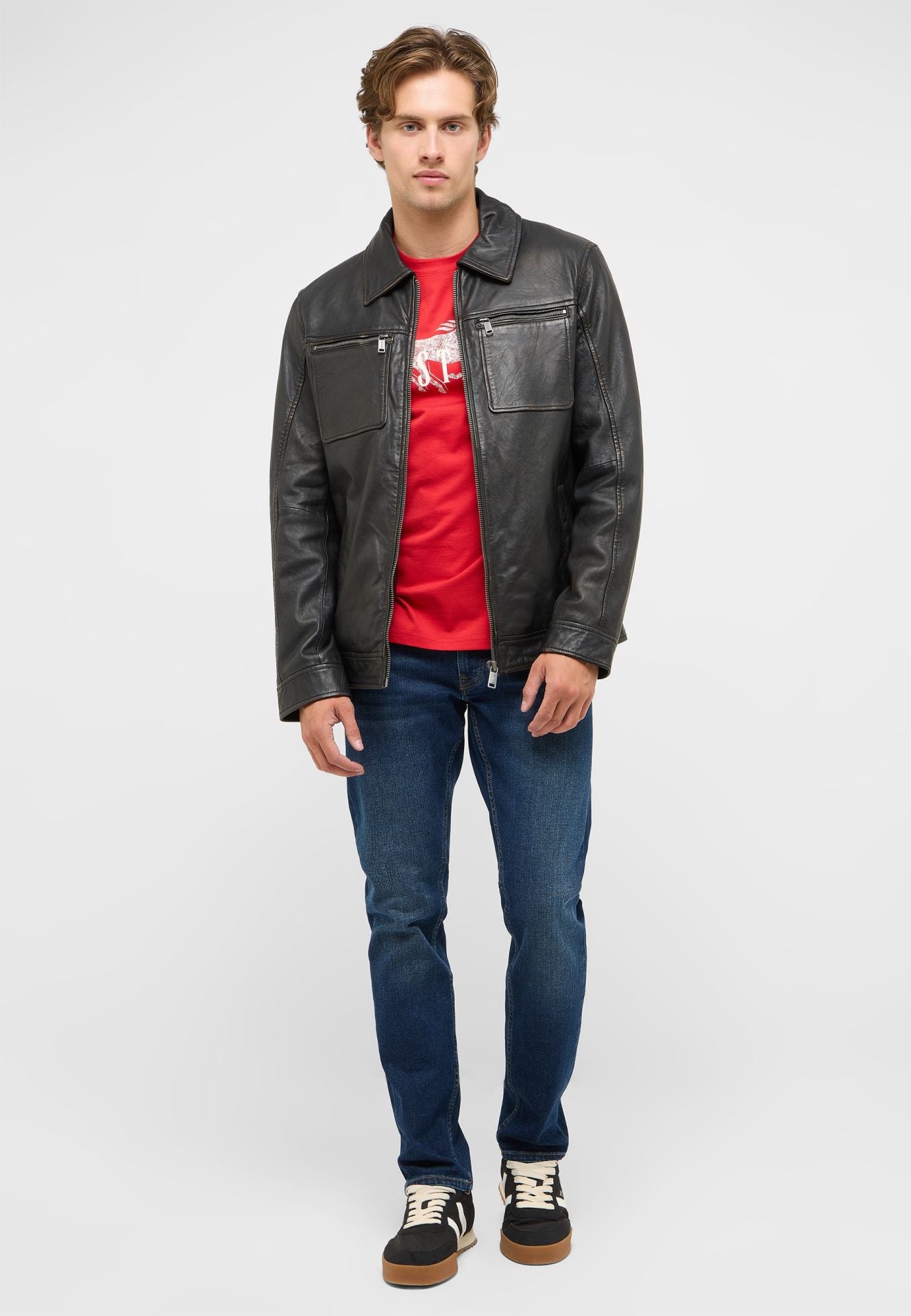 Męskie Spodnie Jeansowe Mustang Style Oregon Slim Denim Blue 1018300 5000 803
