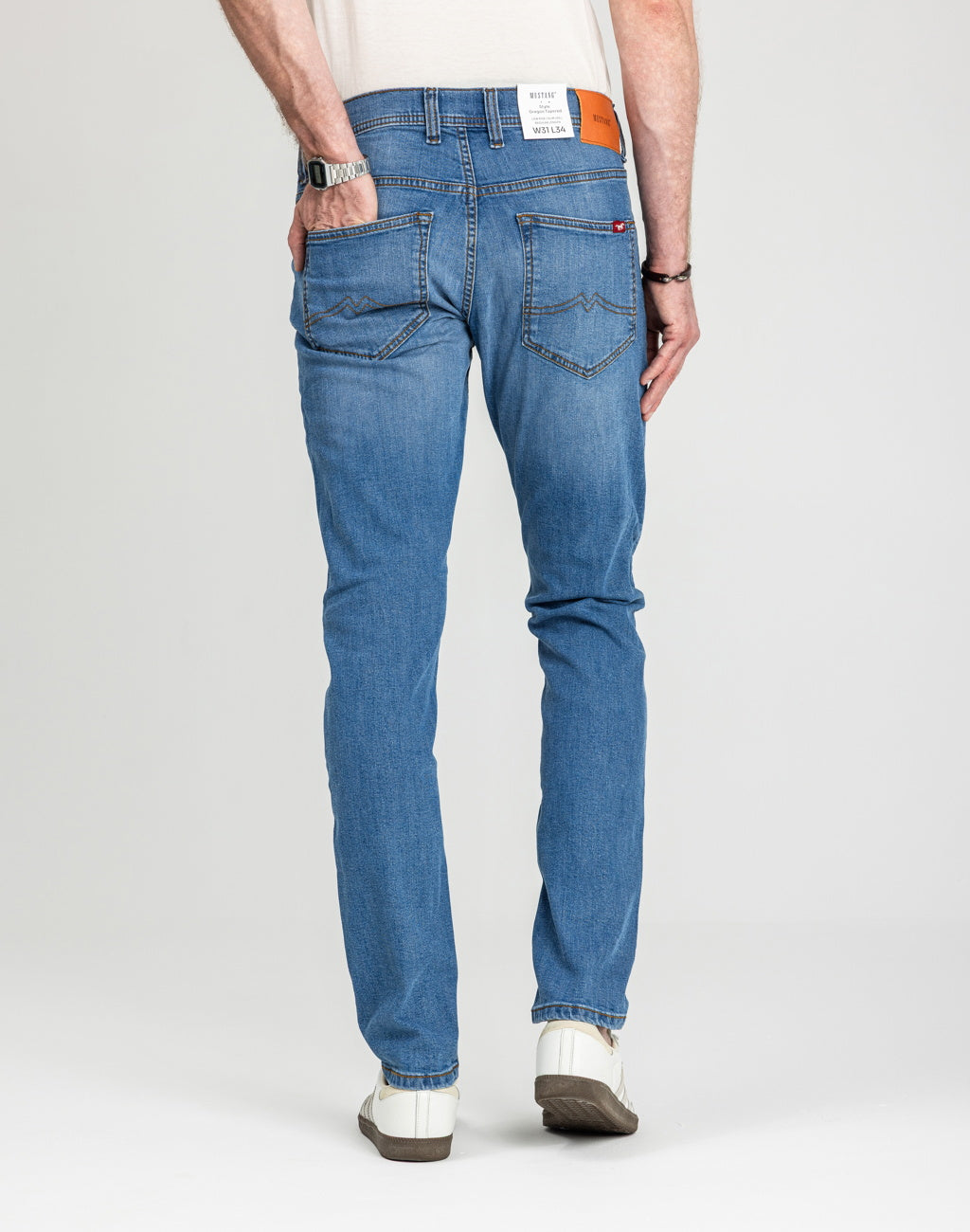 Męskie Spodnie Jeansowe Mustang Style Oregon Tapered Denim Blue 1018014 5000 682
