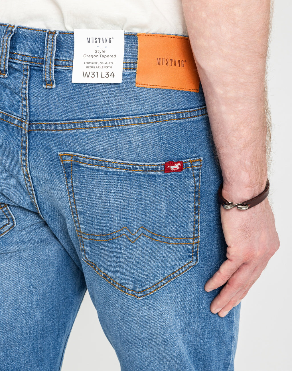 Męskie Spodnie Jeansowe Mustang Style Oregon Tapered Denim Blue 1018014 5000 682