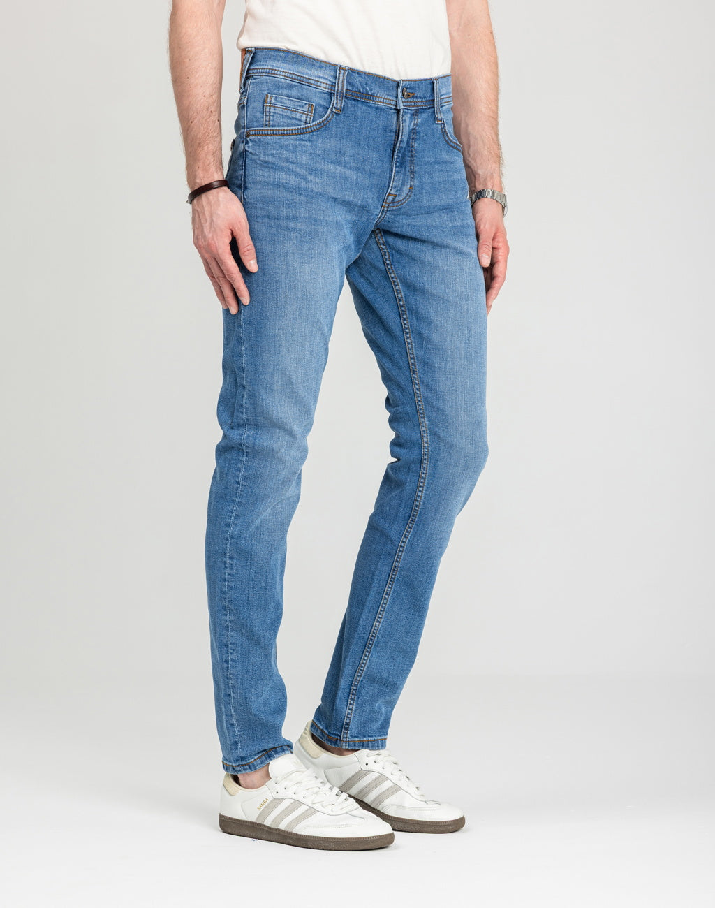 Męskie Spodnie Jeansowe Mustang Style Oregon Tapered Denim Blue 1018014 5000 682