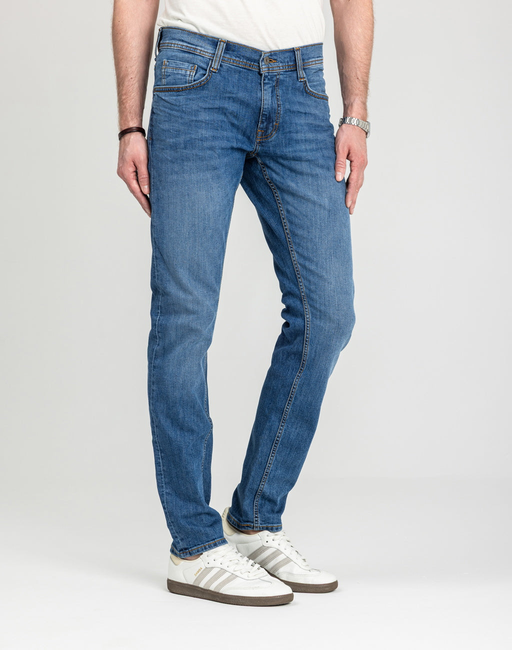 Męskie Spodnie Jeansowe Mustang Style Oregon Tapered Denim Blue 1018014 5000 782