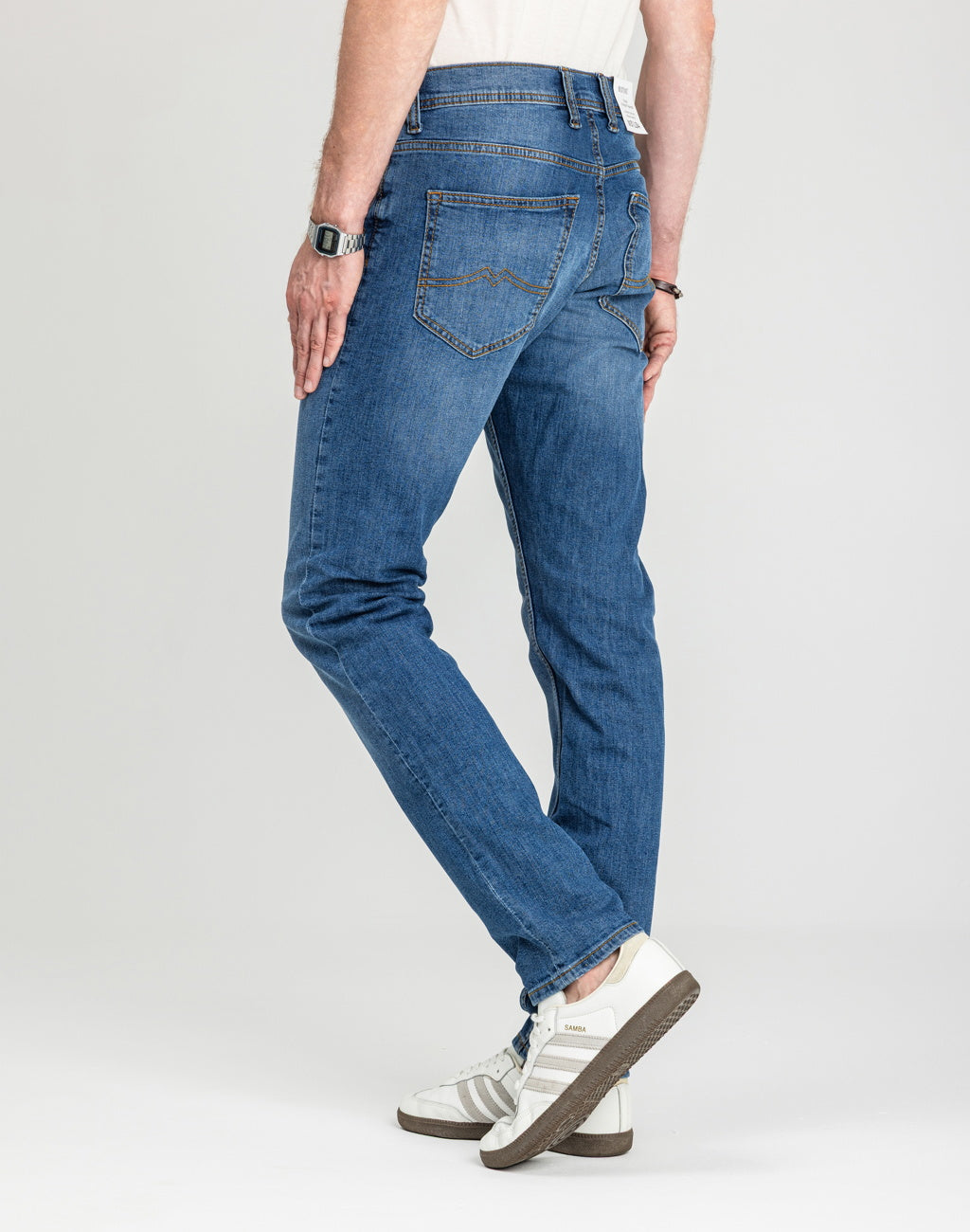 Męskie Spodnie Jeansowe Mustang Style Oregon Tapered Denim Blue 1018014 5000 782