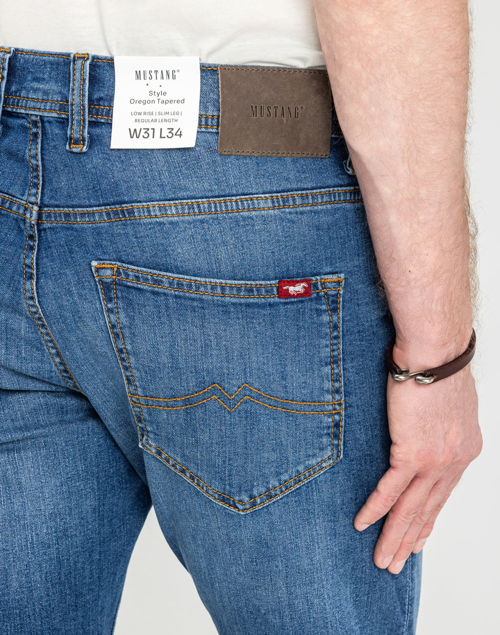 Męskie Spodnie Jeansowe Mustang Style Oregon Tapered Denim Blue 1018014 5000 782
