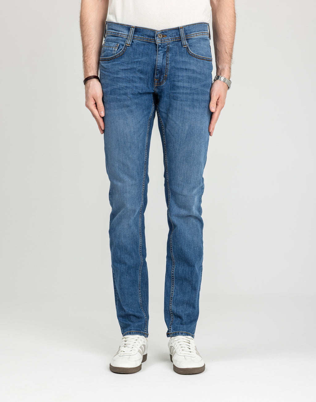 Męskie Spodnie Jeansowe Mustang Style Oregon Tapered Denim Blue 1018014 5000 782