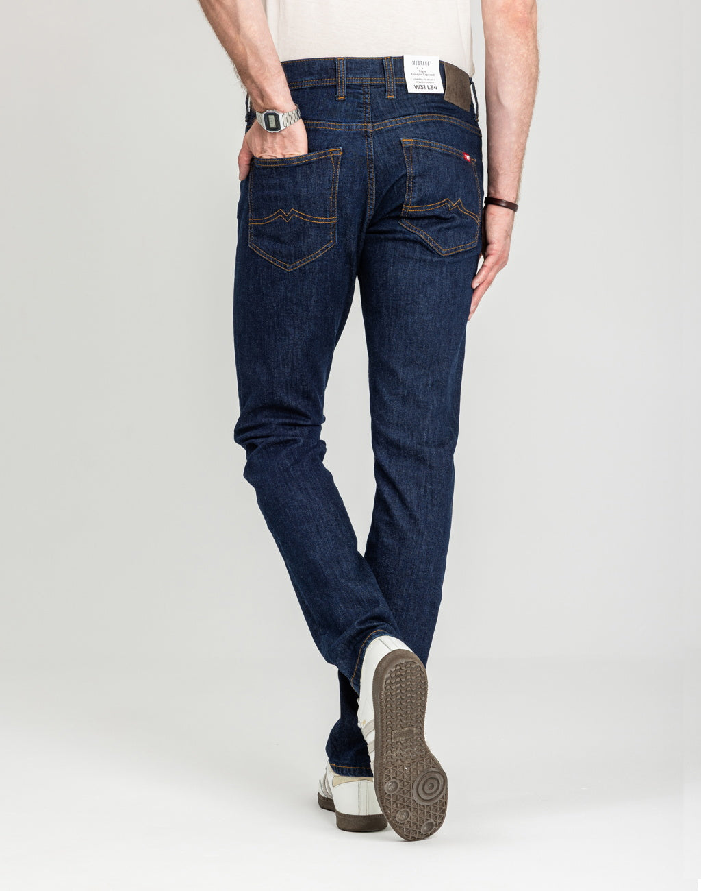 Męskie Spodnie Jeansowe Mustang Style Oregon Tapered Denim Blue 1018014 5000 901