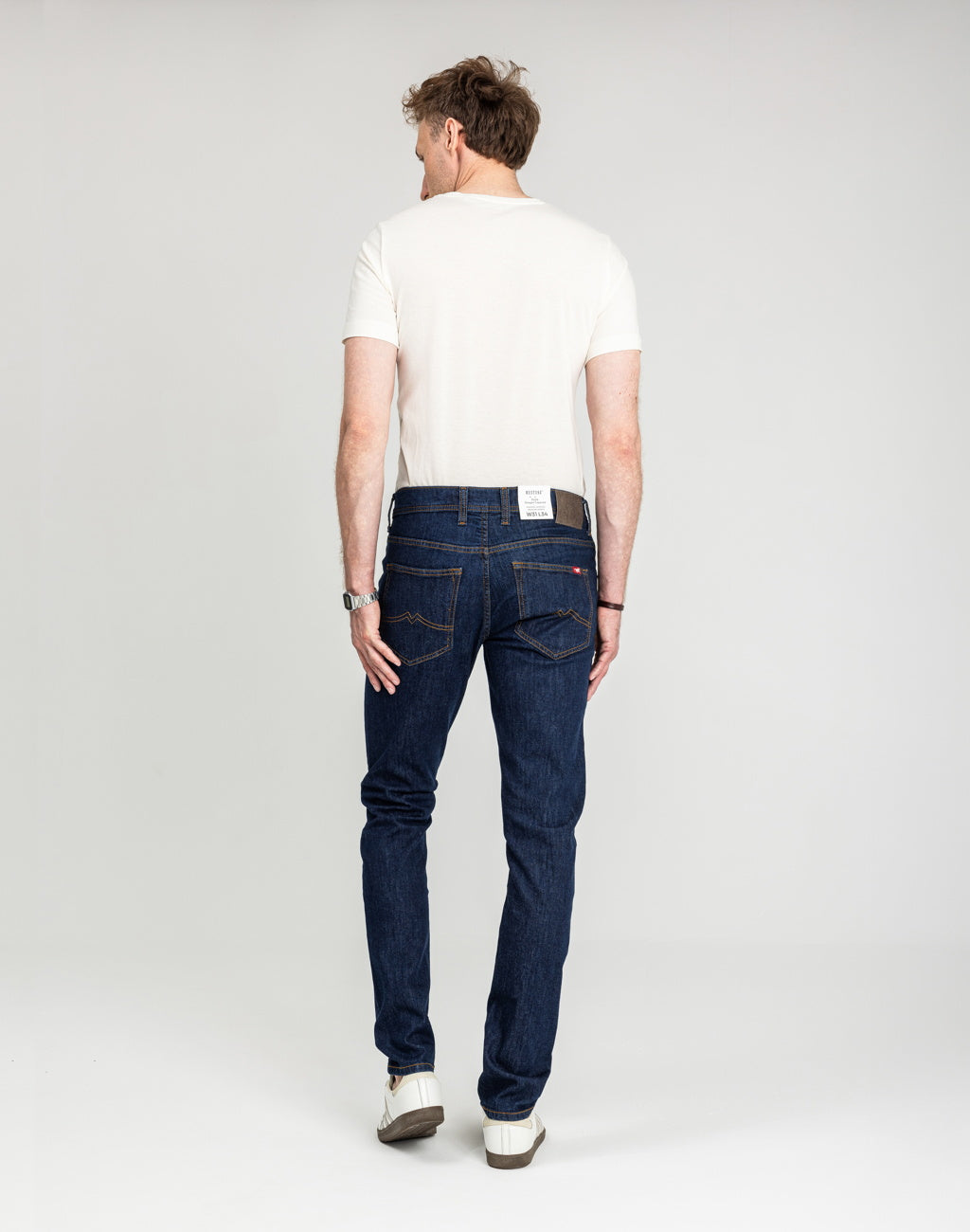 Męskie Spodnie Jeansowe Mustang Style Oregon Tapered Denim Blue 1018014 5000 901