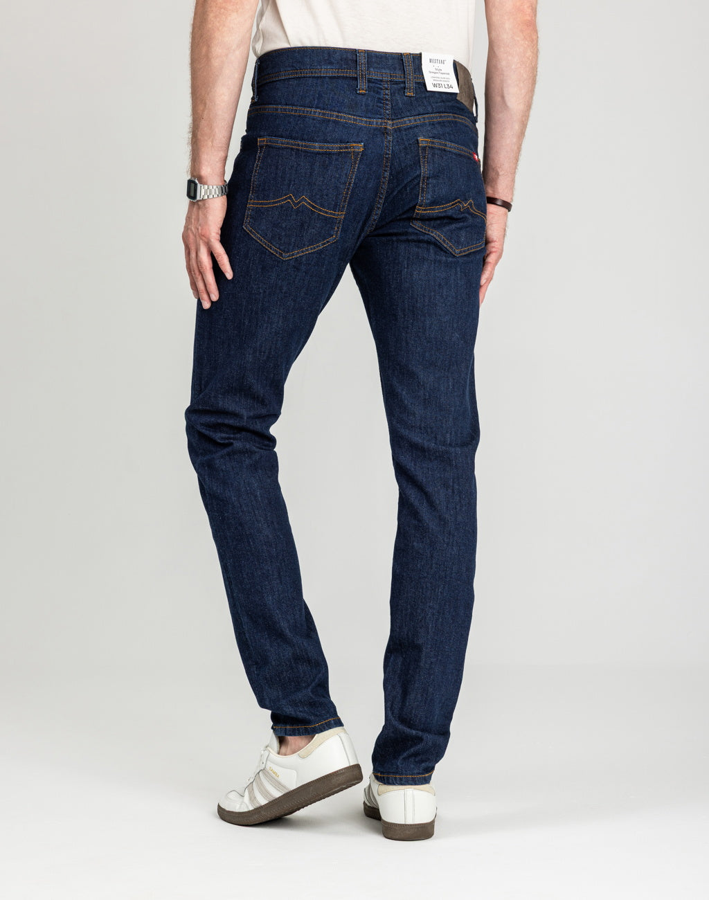 Męskie Spodnie Jeansowe Mustang Style Oregon Tapered Denim Blue 1018014 5000 901
