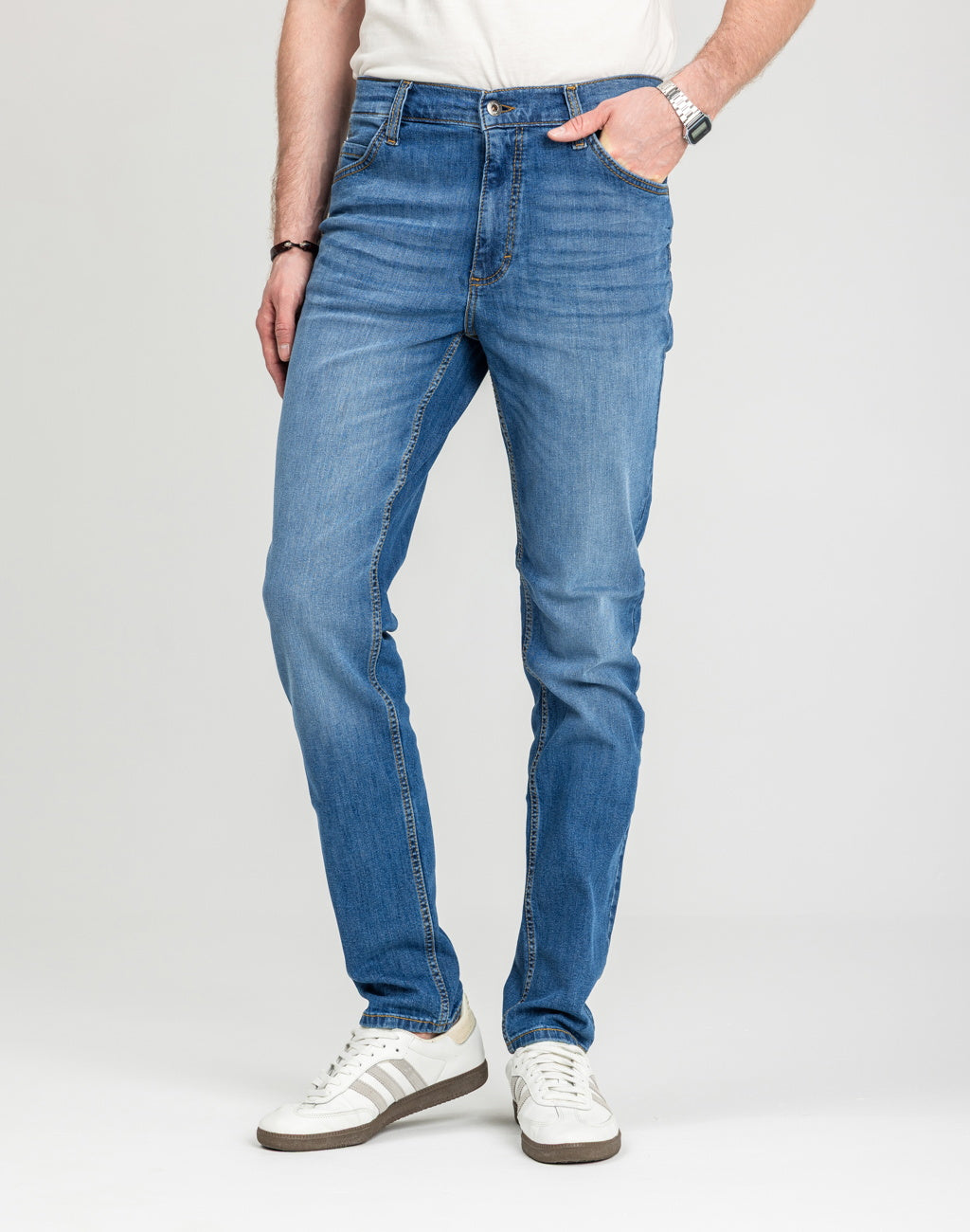 Męskie Spodnie Jeansowe Mustang Style Tramper Tapered Denim Blue 1018016 5000 623