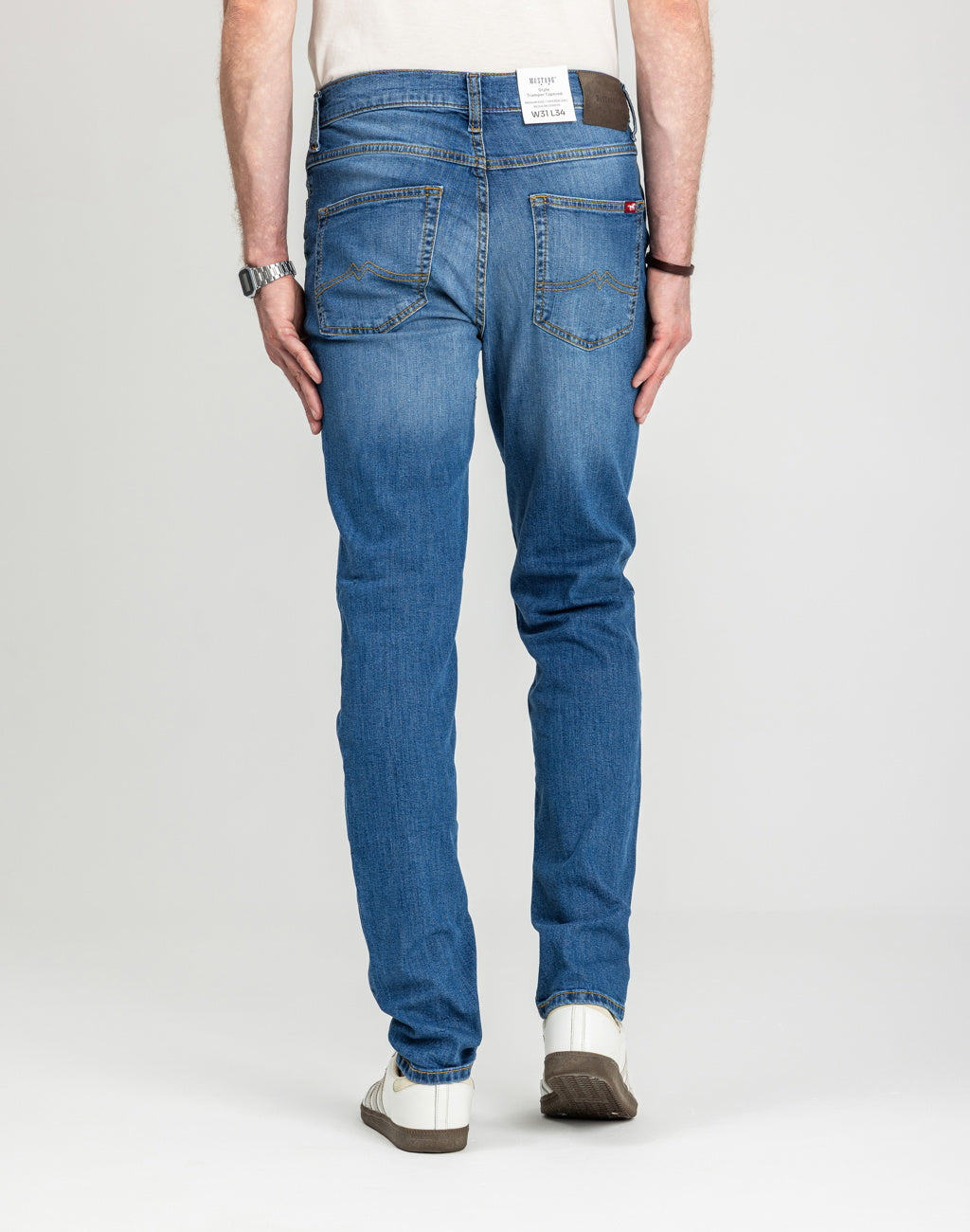 Męskie Spodnie Jeansowe Mustang Style Tramper Tapered Denim Blue 1018016 5000 623