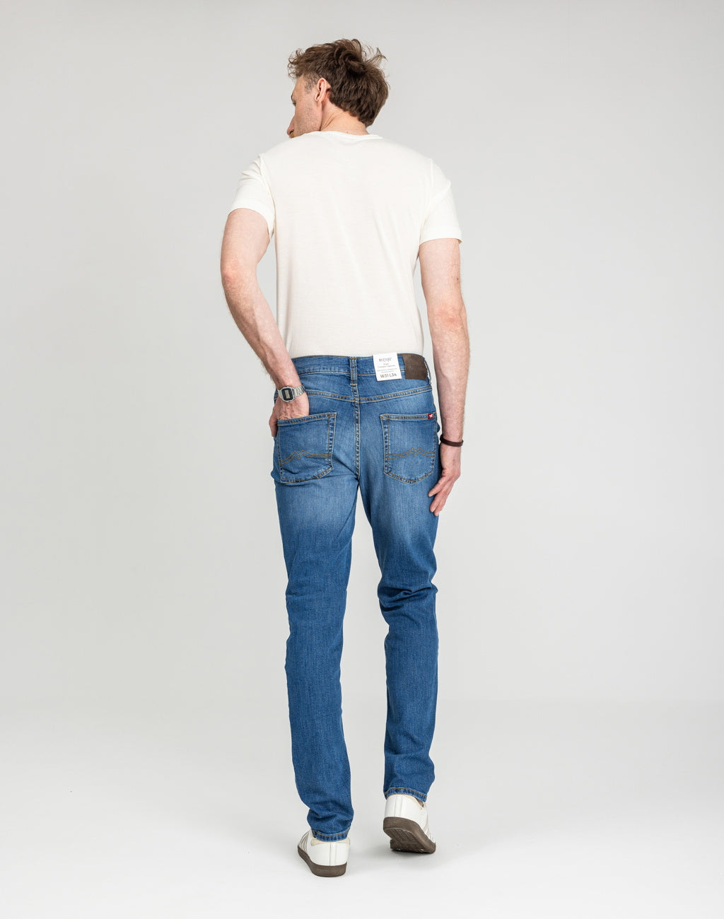 Męskie Spodnie Jeansowe Mustang Style Tramper Tapered Denim Blue 1018016 5000 623