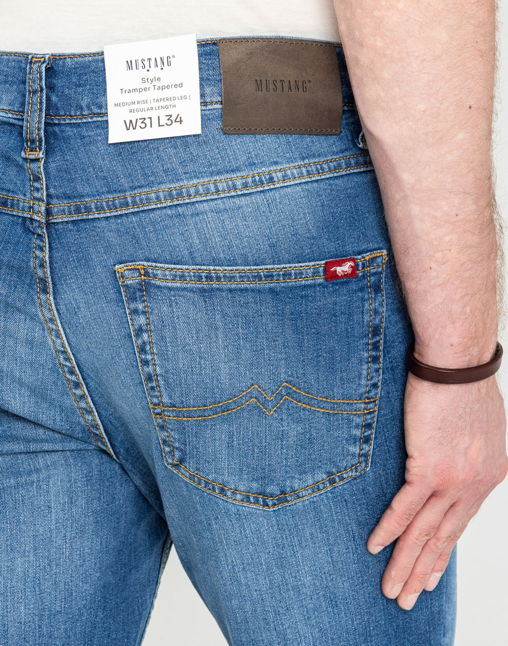 Męskie Spodnie Jeansowe Mustang Style Tramper Tapered Denim Blue 1018016 5000 623