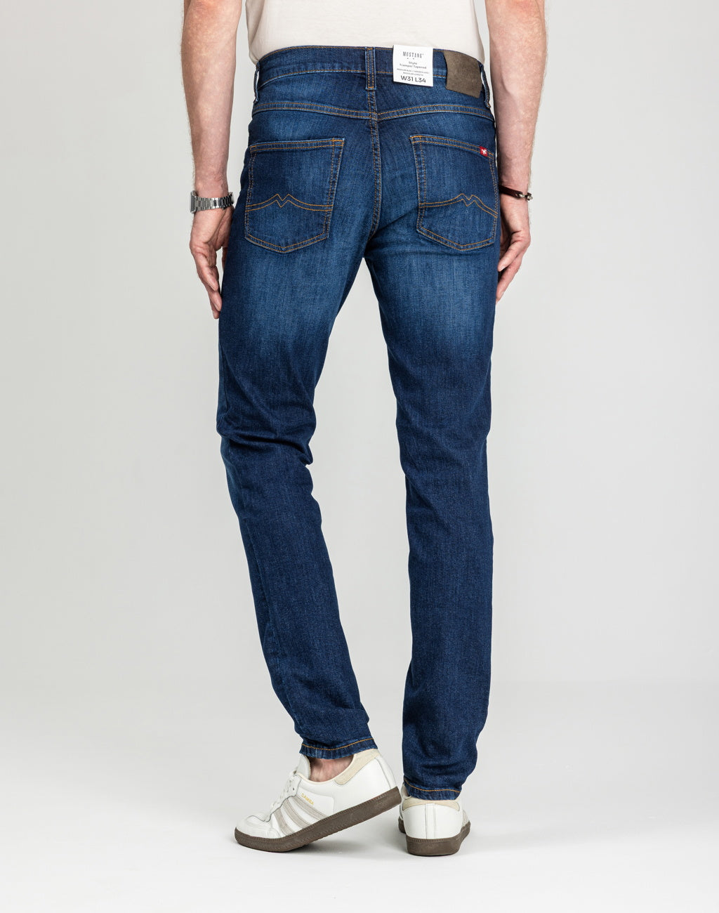 Męskie Spodnie Jeansowe Mustang Style Tramper Tapered Denim Blue 1018016 5000 882