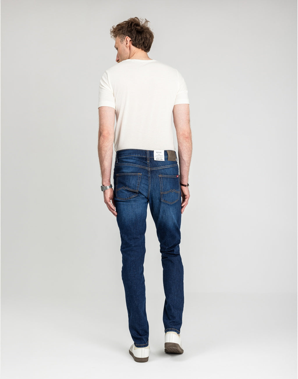 Męskie Spodnie Jeansowe Mustang Style Tramper Tapered Denim Blue 1018016 5000 882