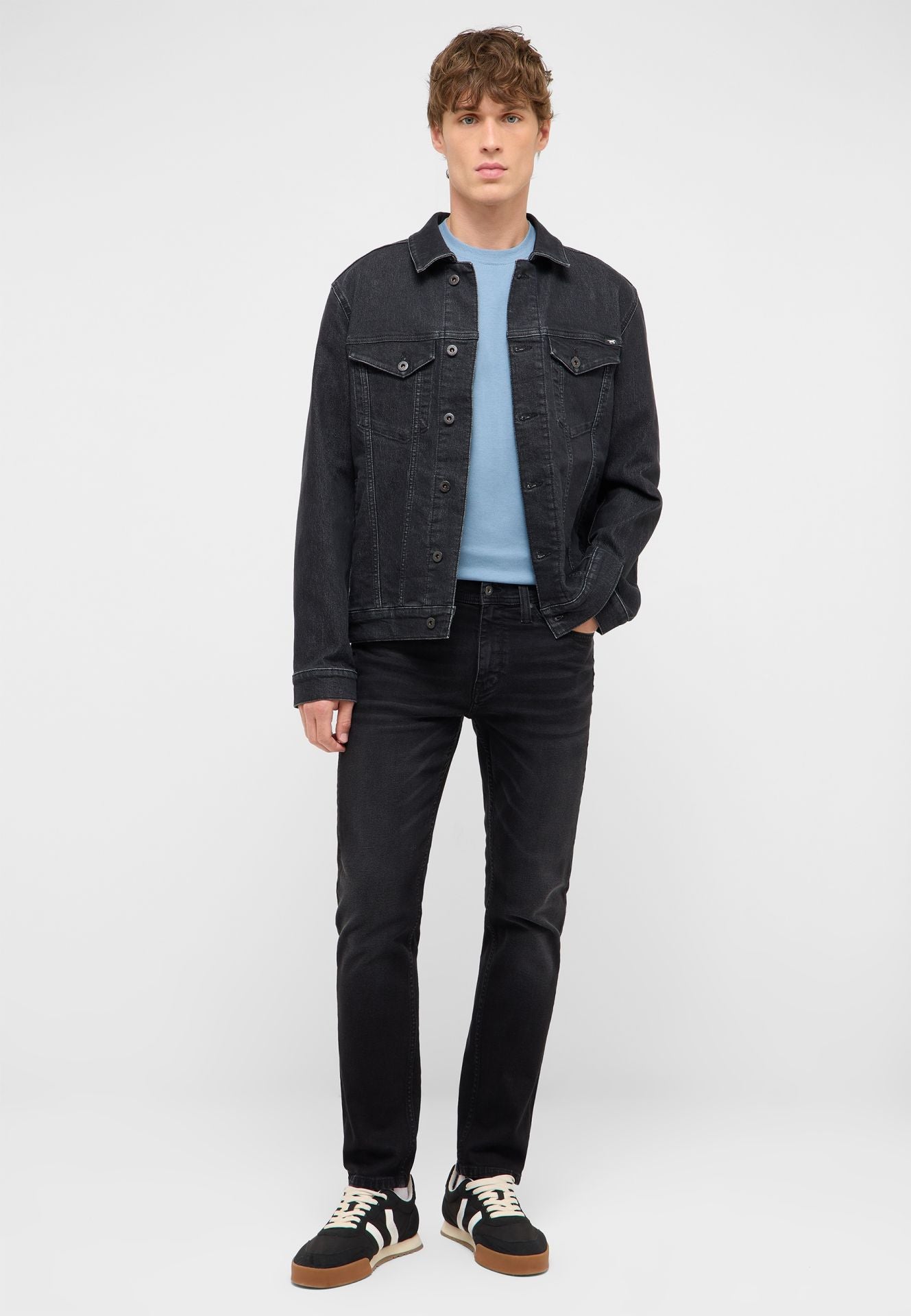 Męskie Spodnie Jeansowe Mustang Style Vegas Slim Denim Black 1018238 4000 982