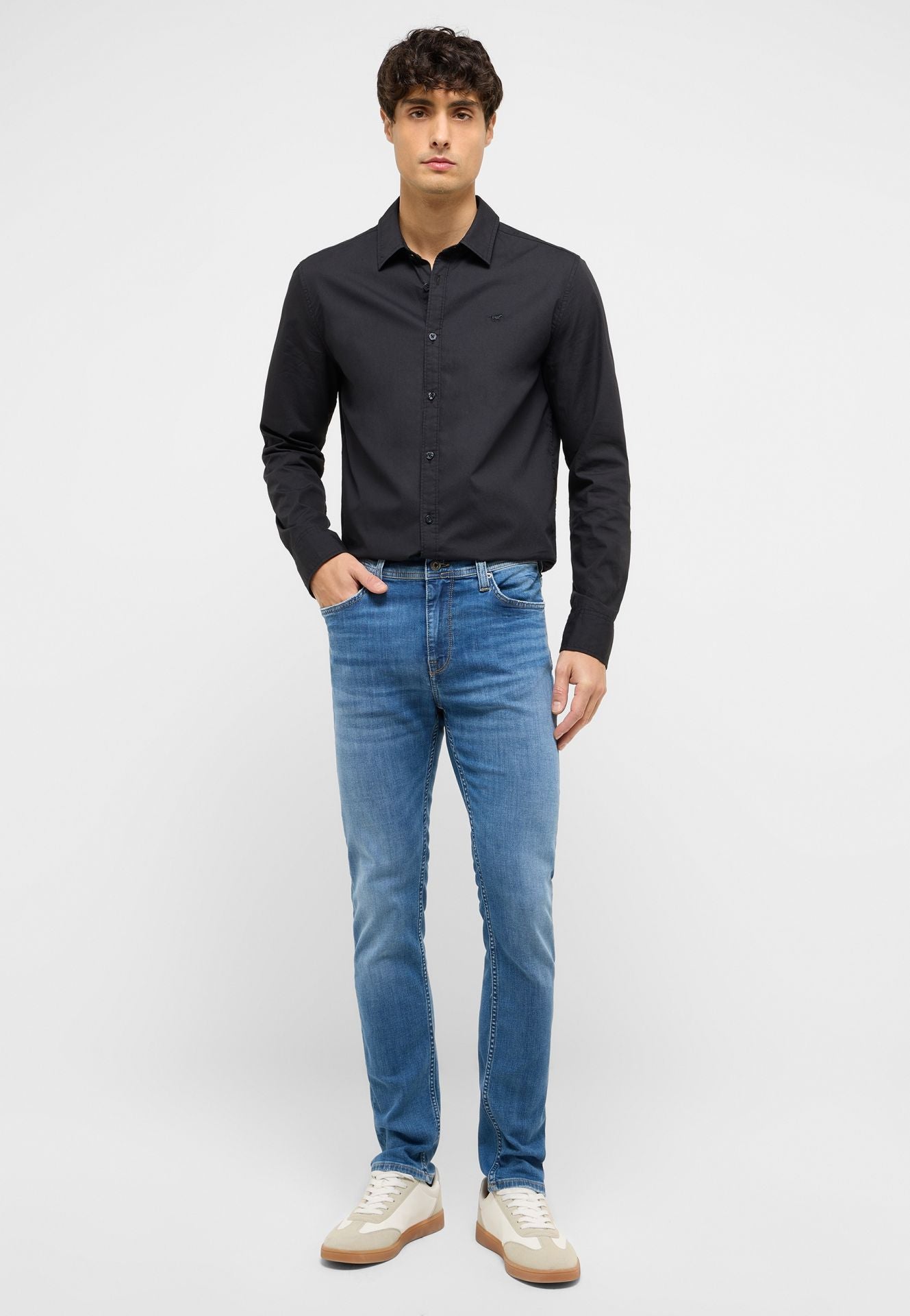 Męskie Spodnie Jeansowe Mustang Style Vegas Slim Denim Blue 1017701 5000 683