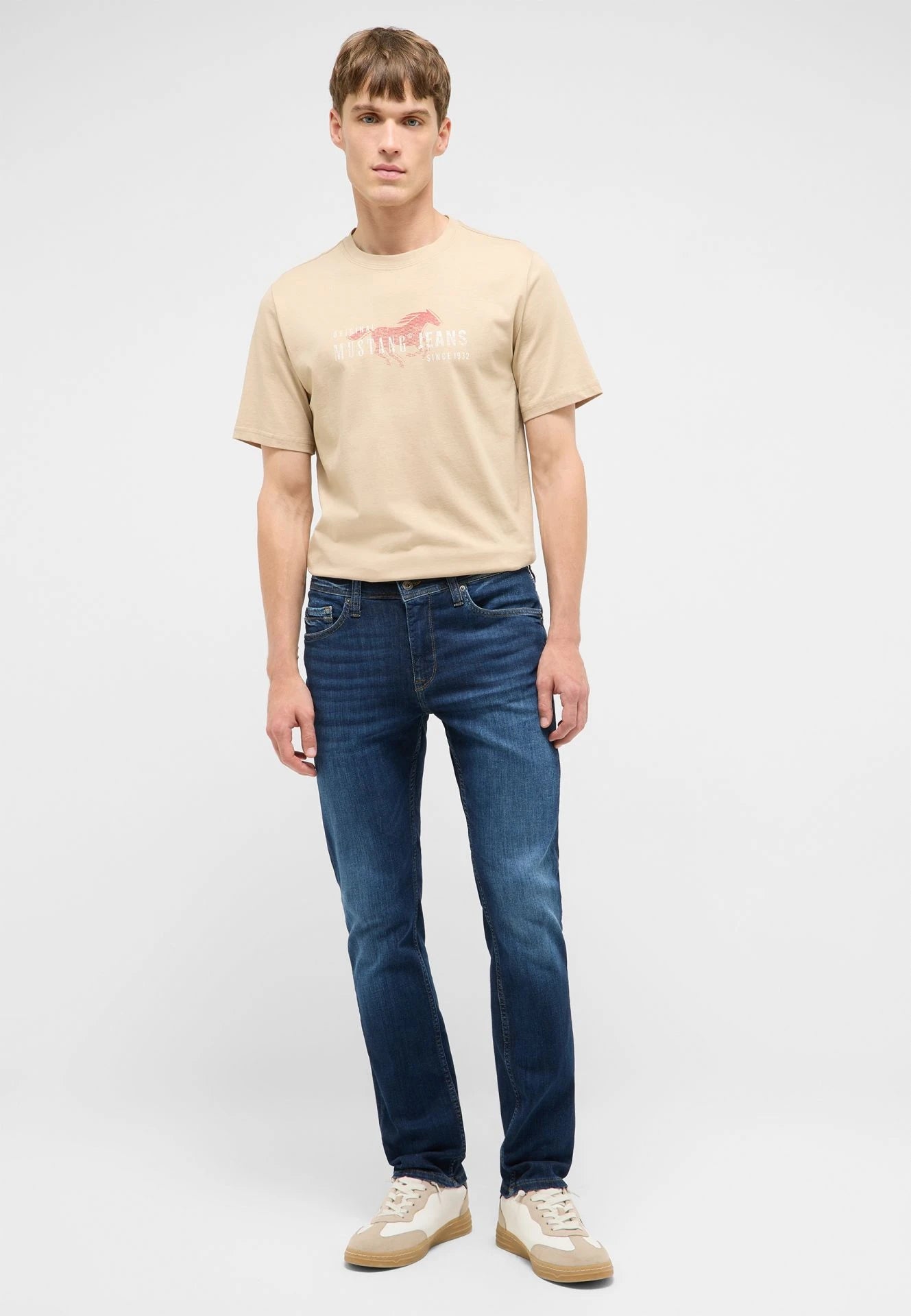 Męskie Spodnie Jeansowe Mustang Style Vegas Slim Denim Blue 1017701 5000 883